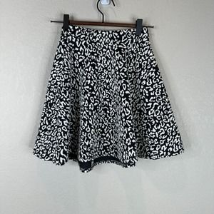 Nicholas‎ Women's Leopard Print A-Line Mini Skirt Black/White Size 0